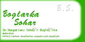 boglarka sohar business card